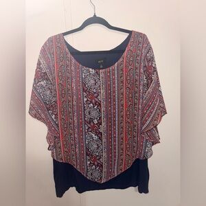 Alyx Red and Blue Patterned Blouse